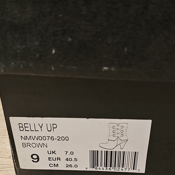 NIB Naughty Monkey Belly Up Tan Ankle Boots w/ Brown Strap & Gold Accents Size 9 - Picture 9 of 10